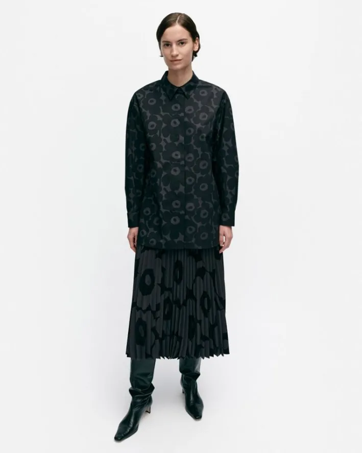Marimekko Ruoste Mini Unikko Cotton Poplin Shirt<Woman Tops & Tunics