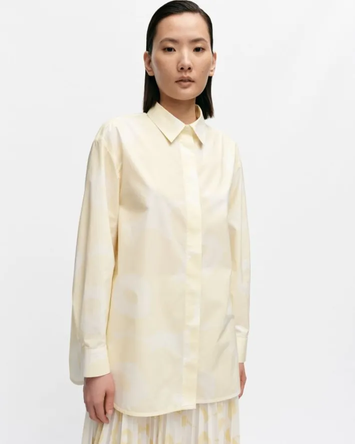 Marimekko Ruoste Unikko Cotton Poplin Shirt<Woman Tops & Tunics