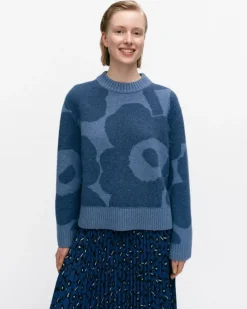 Marimekko Virtaus Unikko Knitted Wool Pullover<Woman Unisex