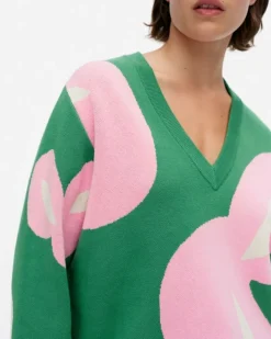 Marimekko Viuhko Poiminto Knitted Cotton Pullover<Woman Unisex