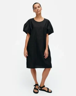Marimekko Vuolle Mini Unikko Cotton Poplin Dress<Woman Dresses